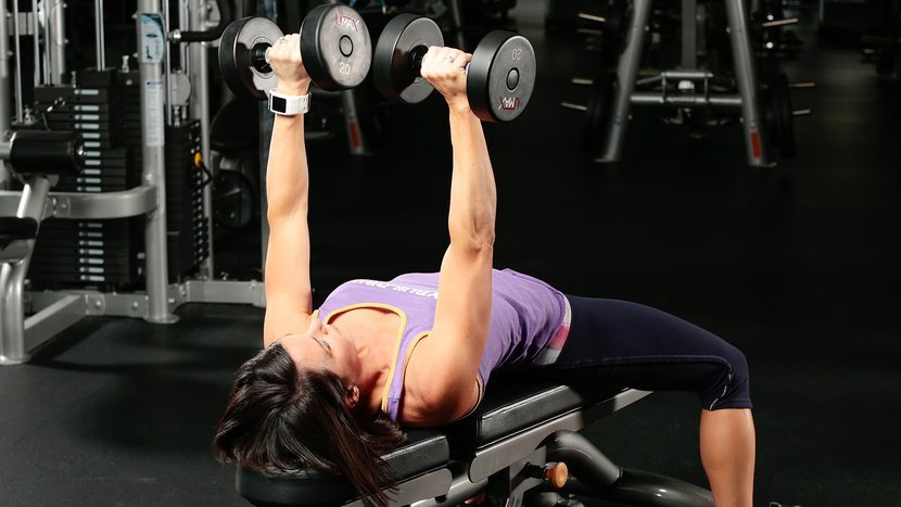 Seated chest press discount dumbbell