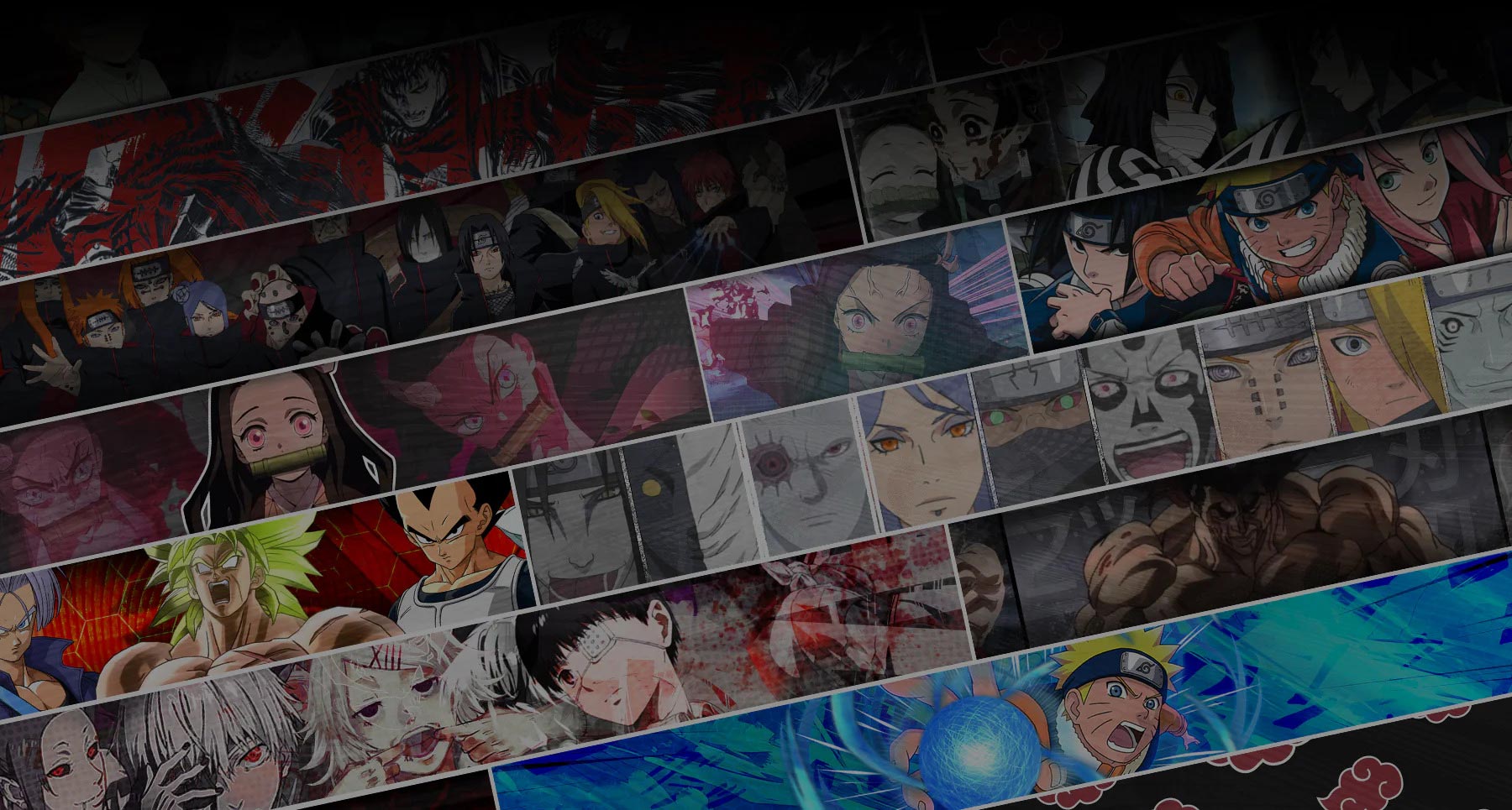 Collage of Gunsmith fitness's custom anime designs