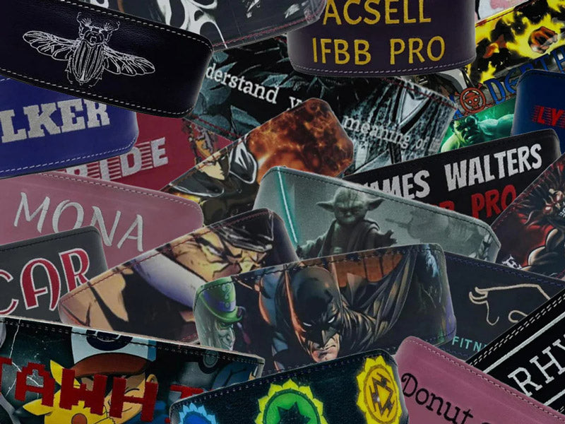 Collage of Gunsmith Fitness's custom belts