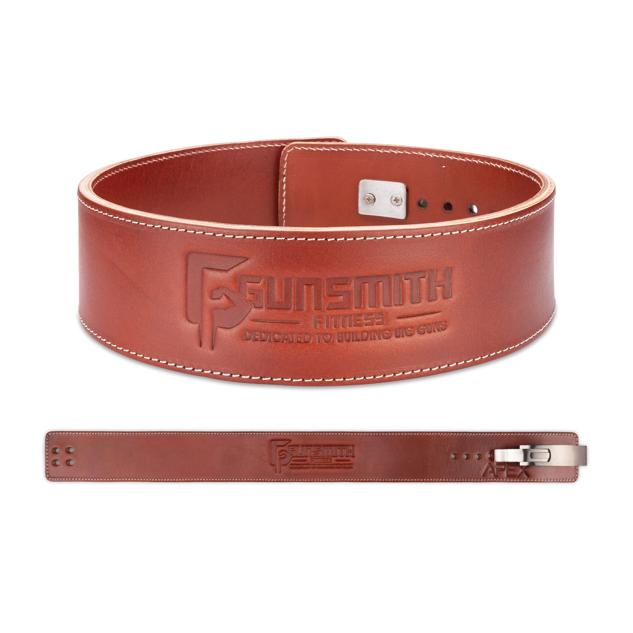 Apex 4 Inch Brown Powerlifting Lever Belt - Gunsmith Fitness