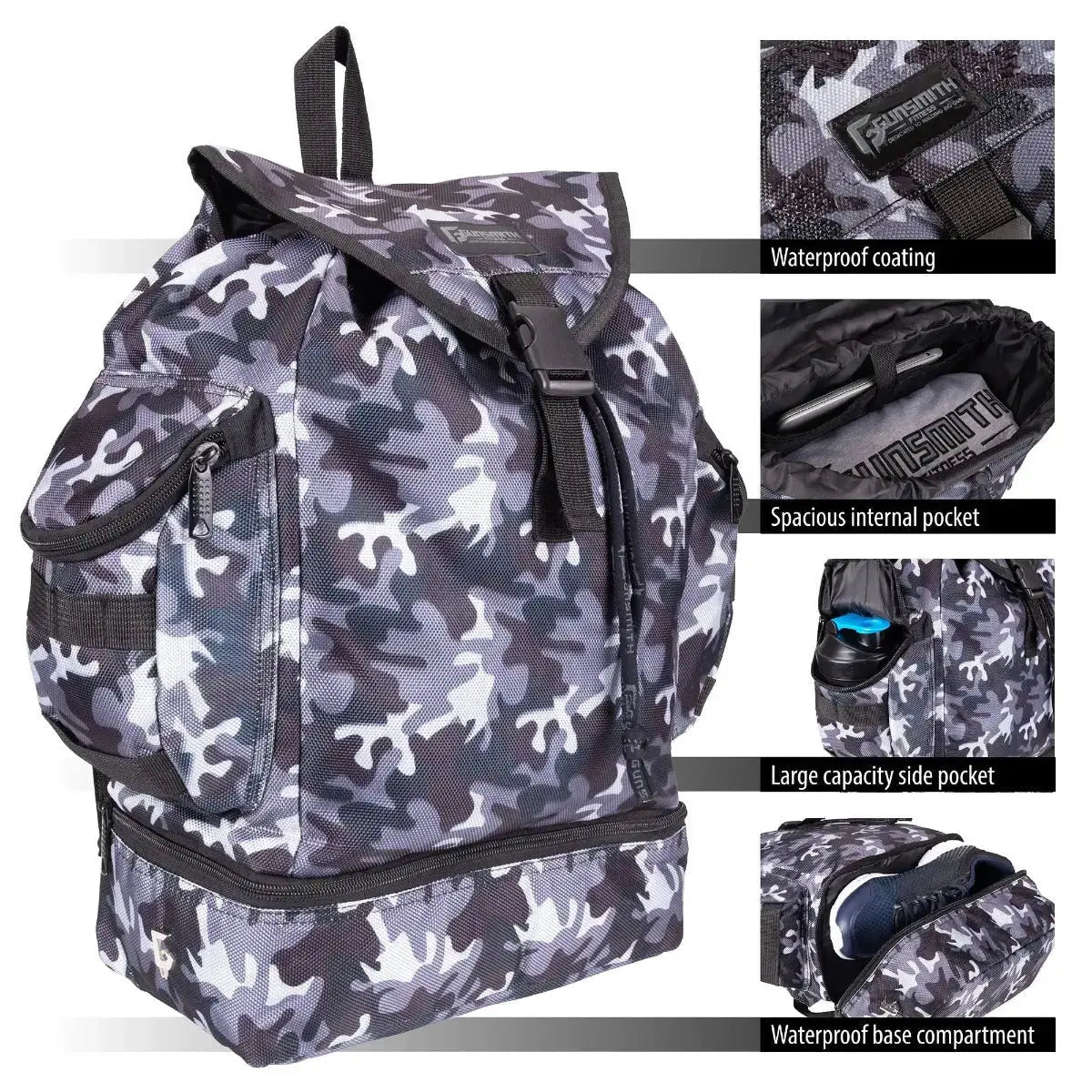 Clearance - Arctic White Camo Backpack - Gunsmith Fitness