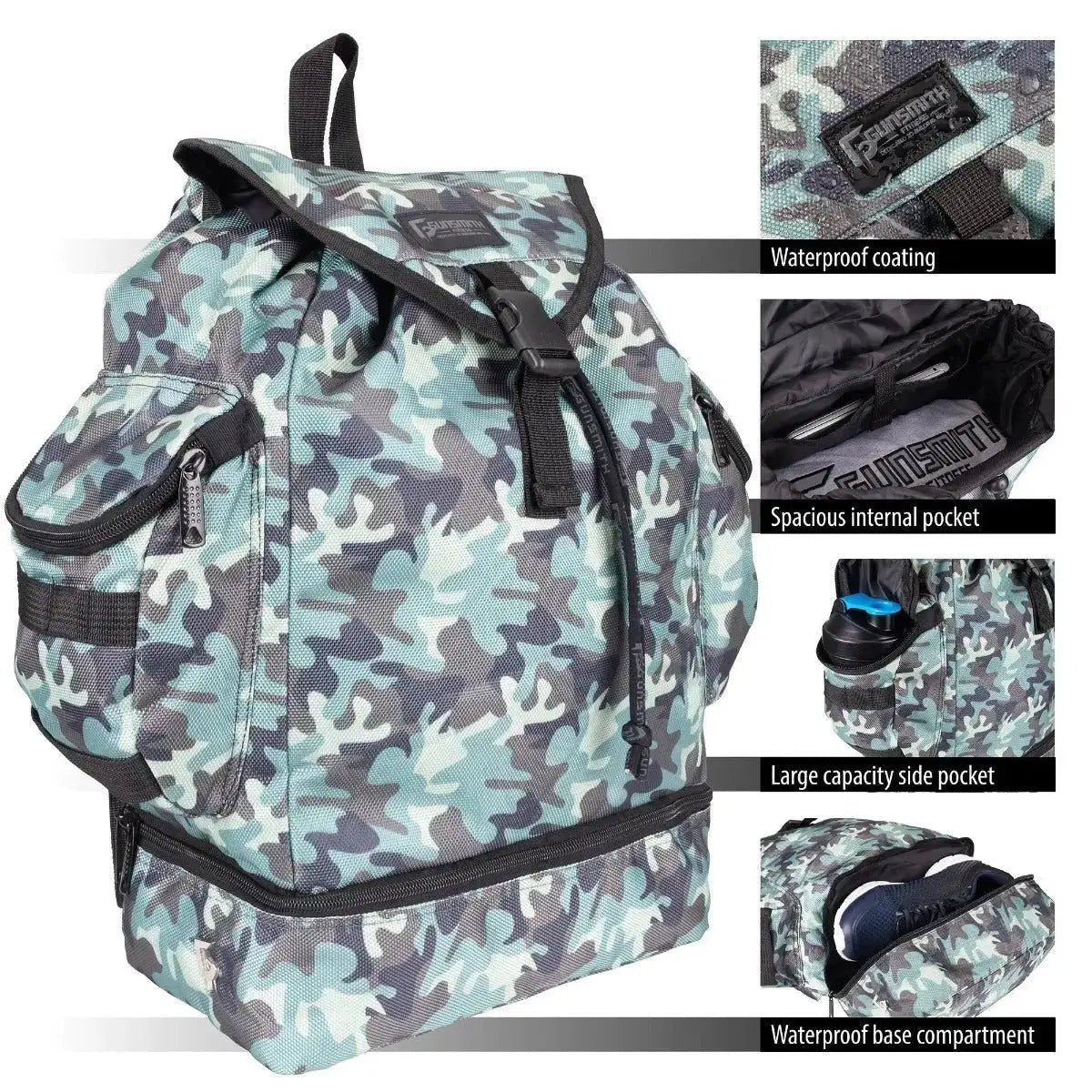 Clearance - Green Camo Backpack - Gunsmith Fitness