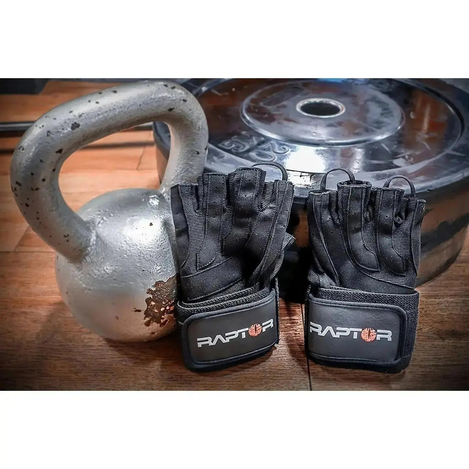 Clearance - Raptor Weightlifting Gloves with Integrated Heavy 18 Inch Wrist Wraps - Gunsmith Fitness